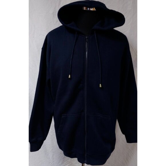 Goby Dream Wear Womens XL Dark Blue Fleece Full Zip Hooded Jacket Hoodie - Picture 1 of 11